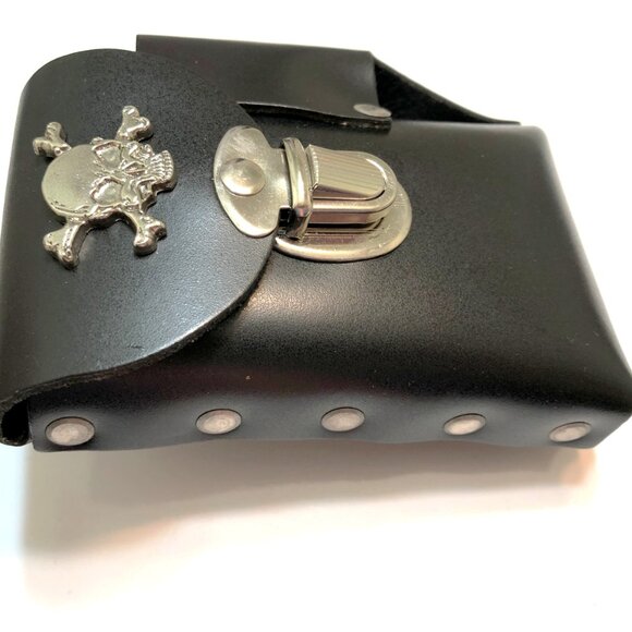 Mascorro Black Skull & Crossbones Cigarette & Lighter Case 💸 - Picture 3 of 4
